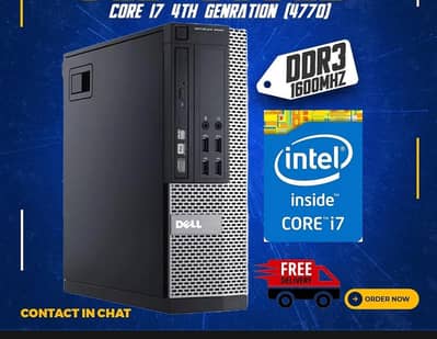Core i7 4th gen, 8gb ram, 128gb SSD, 500gb hard drive,desktop