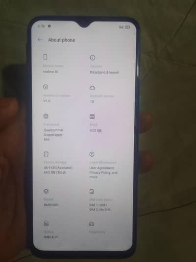 Realme 5i 4/64?? contact 03498674667