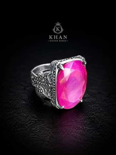 Silver Ruby yaqoot Turkish design