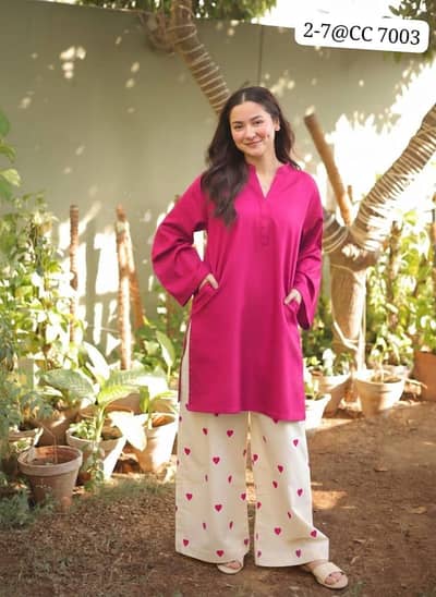 Heart Printed Flapper with Short Style Shirt with both side Pockets .