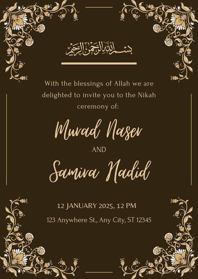 Premium Weding Invitation Cards Mehndi Barat & Walima  Cards