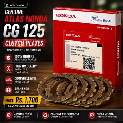Genuine Atlas Honda CG 125 Clutch Plates Seal Pack (New) 1700