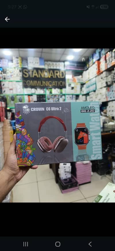 Crown C6 Ultra 2 Smart Watch with Bluetoth headphones