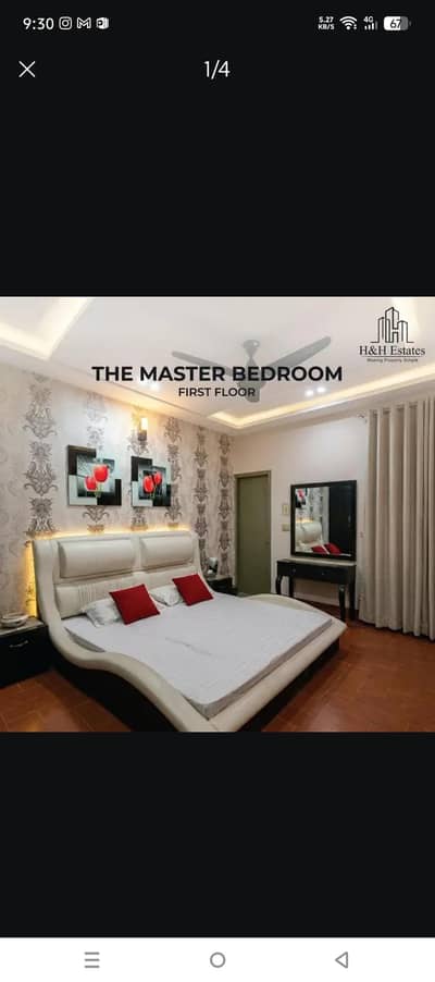 Bed set with side table and dressing table