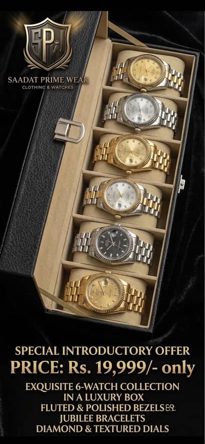 Luxury 6-Watch Collection in Premium Box | Saadat Prime Wear
