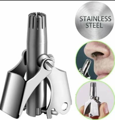 Stainless Steel Nose Hair Trimmer Silver Portable