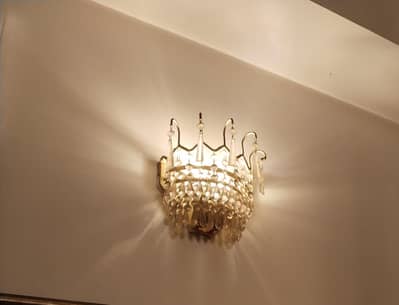 Crystal Chandelier and two wall lights