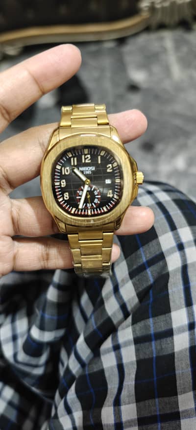 NIBOSI 2653 Luxury Watch Brand New Full Gold Stainless Steel