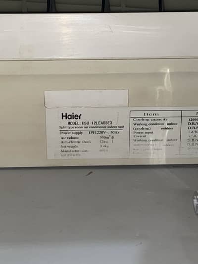Haier 1 Ton Split Air Conditioner (Model: HSU-12LEA03E3)