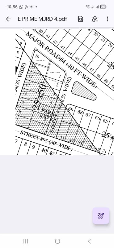 Block E prime major road 4 plots are available for sale