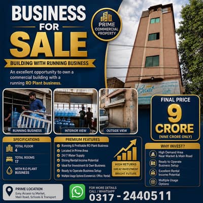 running Ro plant business and building for sale / setup for sale