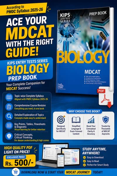 KIPS MDCAT BIOLOGY PREP BOOK PDF 2025 Edition | PMDC 2025-26 Syllabus