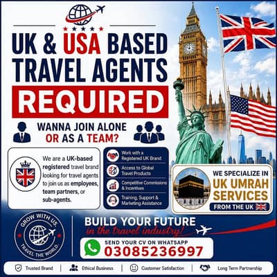 UK Travel Agent Jobs | USA Travel Agency Hiring | Umrah Consultant Jo