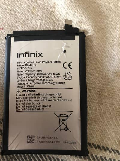 INFINX HOT 50 PRO PLUS original battery  only one month use available