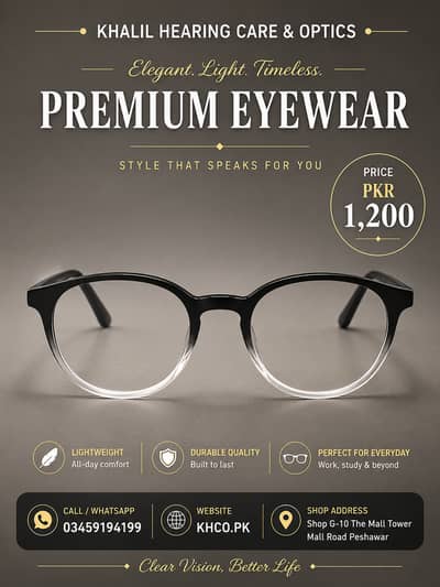 Premium Black Round Eyeglass Frame | Stylish Lightweight Optical Frame