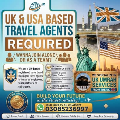 UK Travel Agent Jobs | USA Travel Agency Hiring | Umrah Consultant Jo