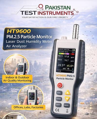 HTI HT9600 PM2.5 Air Quality Monitor | PM2.5 PM10 Dust Particle Tester