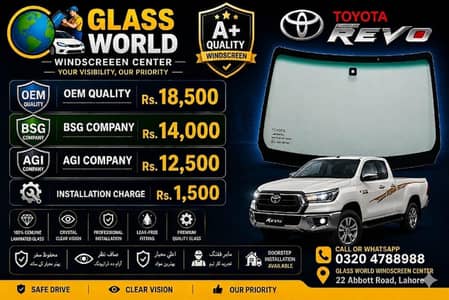 all car Windscreen , Windshield,Door glass Toyota revo fortuner byd mg