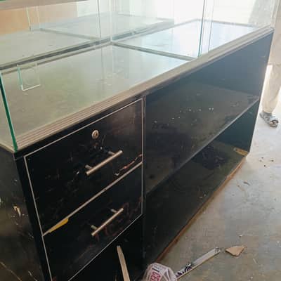 Mobile display counters, glass table, glass counter