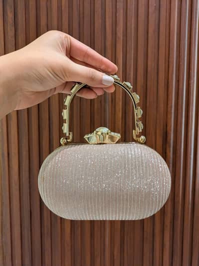 Champagne Gold Shimmer Wedding Clutch