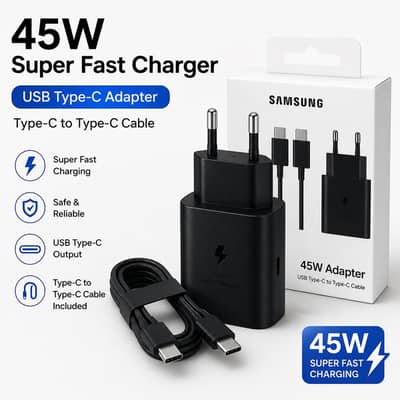 Samsung 45W USB Type-C  Adapter with Type-C to Type-C Cable