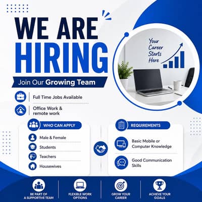 We are hiring males and females for office and online work.
