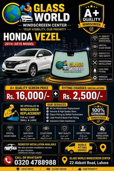 honda vezel, fit ,brv,civic, rebirth, Reborn,city aspire windscreen