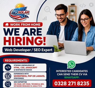 SEO / Web Developer || Work From Home || Remote Work (Jobs)