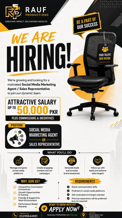 Urgent Hiring in Lahore – Social Media Marketing + Sales Job (50k Sala