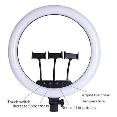 RL-21 LED Ring Light with Adjustable Brightness for Video Recording and Live Streaming