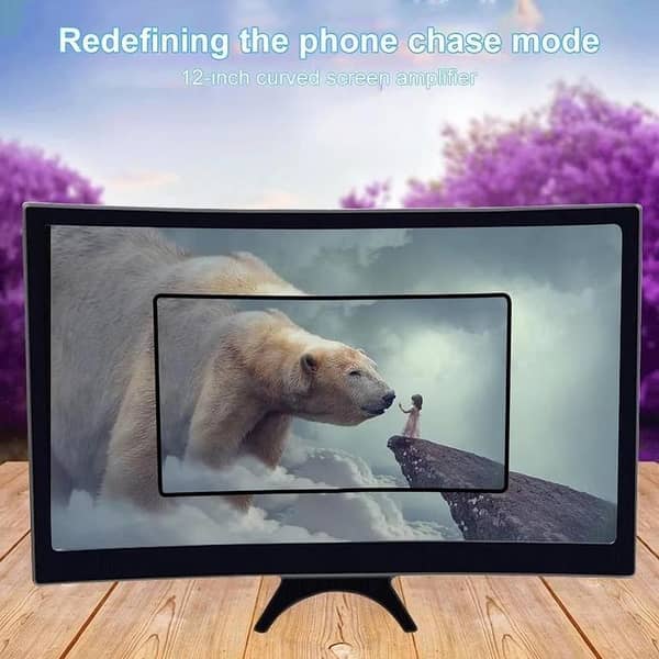 L6 12-Inch HD 3D Mobile Phone Screen Magnifier with Foldable Stand (Compatible with All Smartphones)