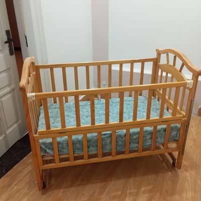 Master baby wooden cot with mattress