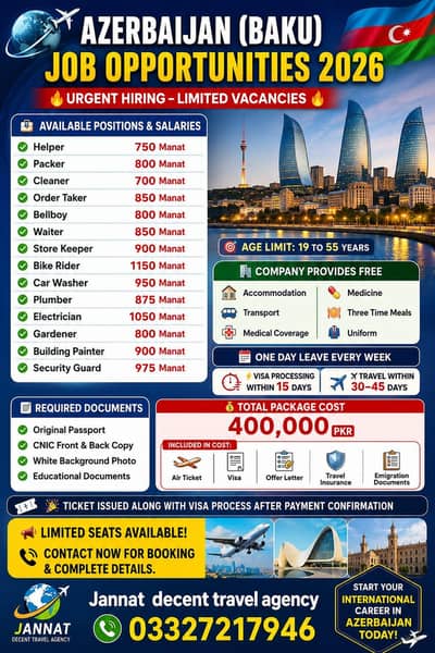 JOBS IN AZARBAIJAN BAAKU AND UZBEKISTAN | OUT OF COUNTRY JOBS