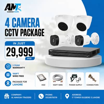 Dahua Hikvision CCTV Camera /4 Camara Set Installation in Lahore