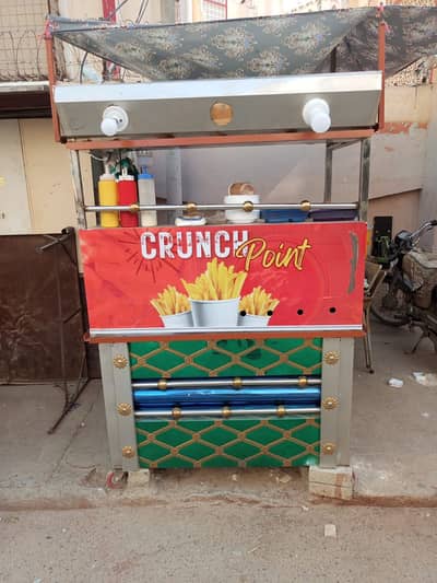 Complete Fries Stall Setup for Sale with name of Crunch Point  Incl