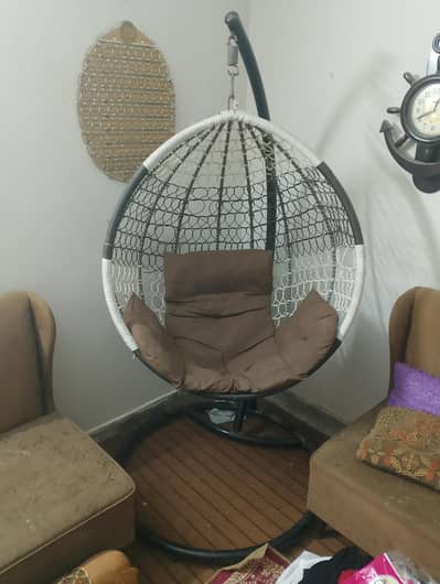 Beautiful Hanging Swing Chair / Jhoola with Stand & Cushion for Sale