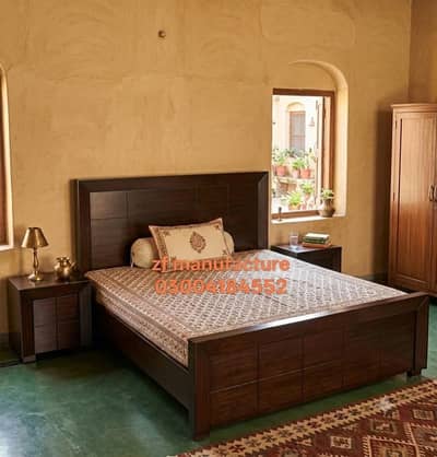 bed / bed set / wooden bed /double bed / side tables & Dressing table