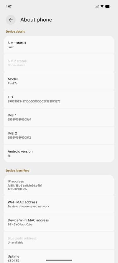Google Pixel 7a