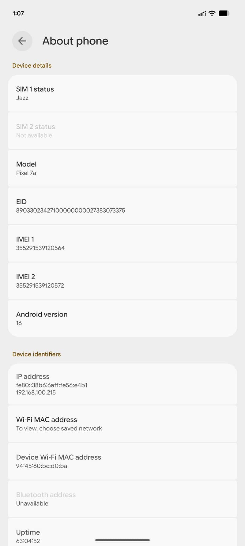 Google Pixel 7a 0