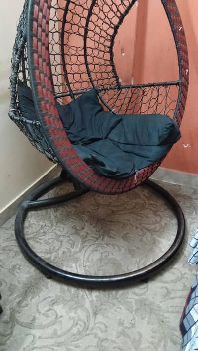 Hanging Egg Swing Chair (Jhula) with Stand Good Condition