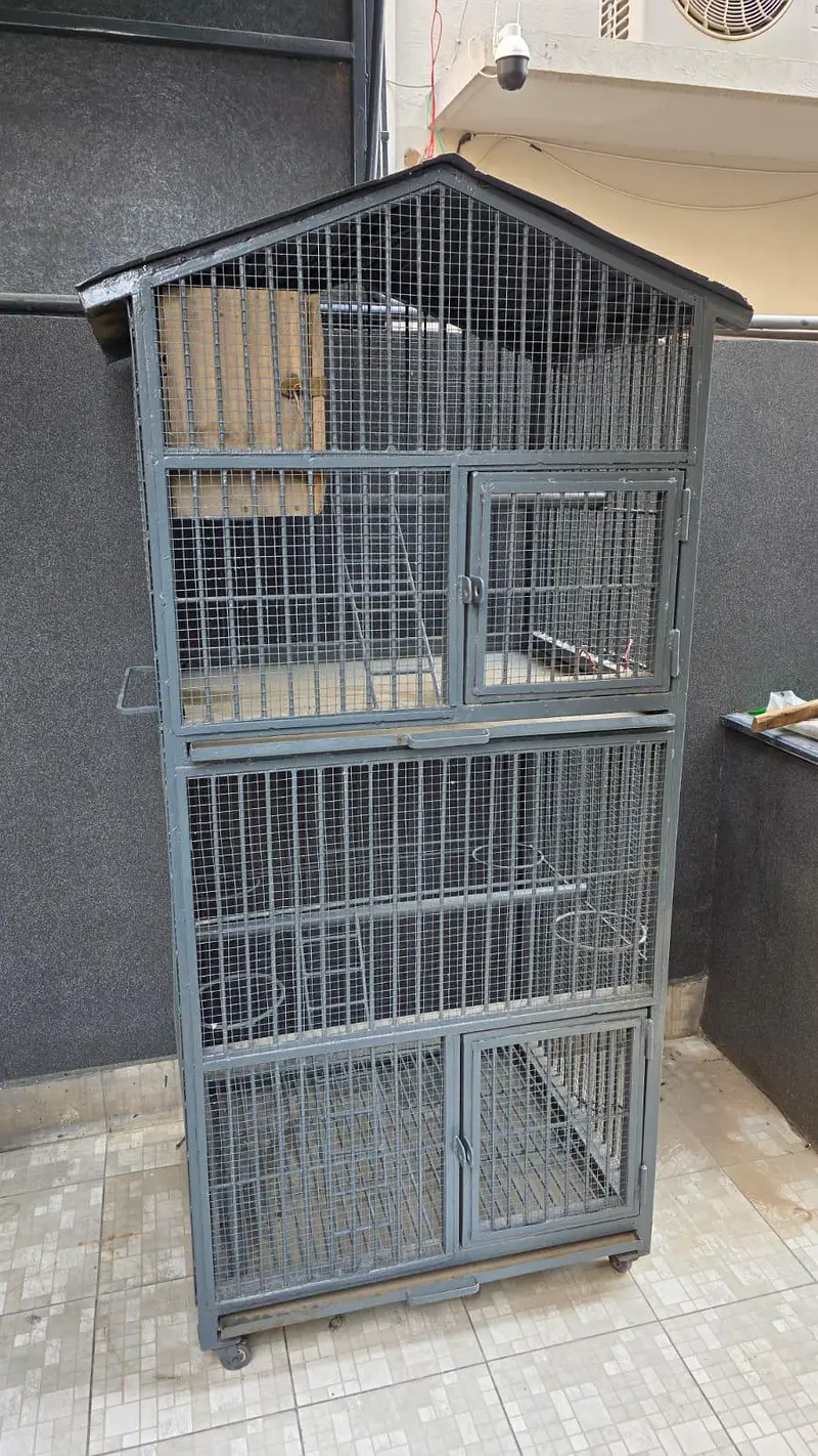 Heavy Duty Pure Iron Bird & Pet Cage 2 Compartments Strong Iron Build — photo 2