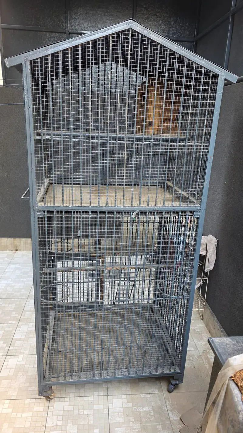 Heavy Duty Pure Iron Bird & Pet Cage 2 Compartments Strong Iron Build — photo 4