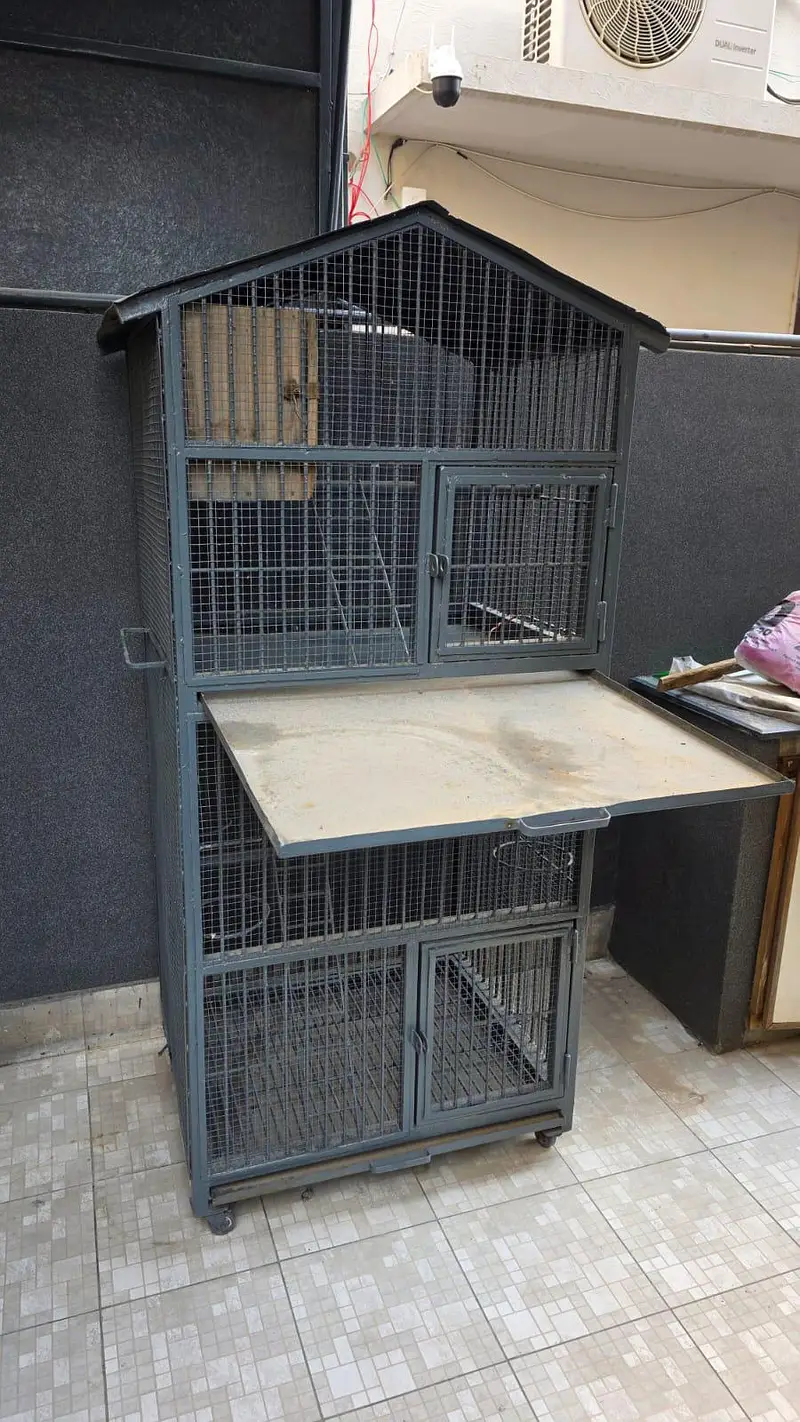 Heavy Duty Pure Iron Bird & Pet Cage 2 Compartments Strong Iron Build — photo 12