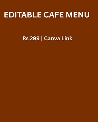 Professional Cafe/Restaurant Menu Design File | Rs 299 Only