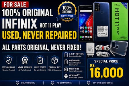 Infinix Hot 11 Play 4GB+64GB | Original | Used | Never Repaired |