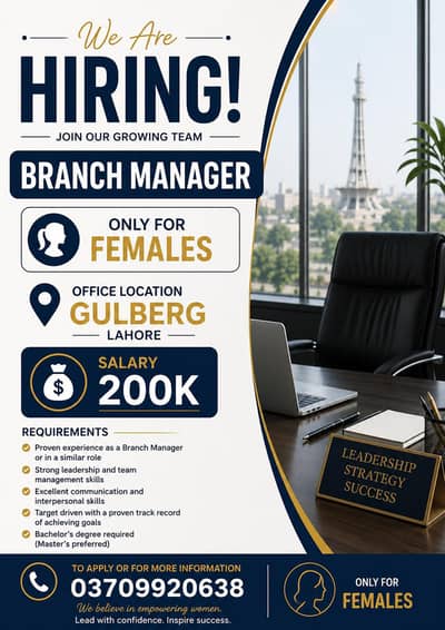 looking for. a female who can manage the whole office