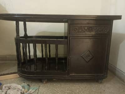 wooden iron stand