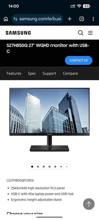 Samsung 2k 27 inch Monitor