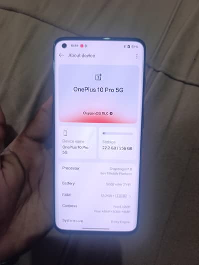 one plus 10 pro 12/256; official pta back crack battery be change krey
