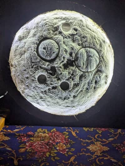 3D LED Moon Wall Clock – Handmade Decorative Clock (12 Inch)